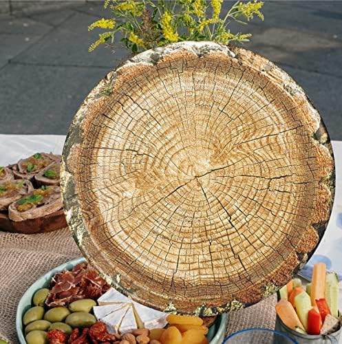 Plăcile rotunde de lemn de lemn tăiat cu tăietură de 7 din lemn de hârtie autentică fac parte din colecția de petreceri din