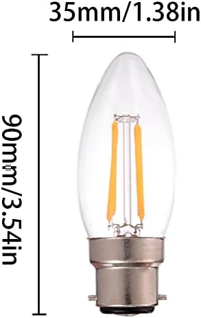 B22 Vintage LED lumânare bec 4W Mini Filament bec C35 forma Bullet Top 35W bec cu Halogen înlocuire pentru iluminat acasă ventilator