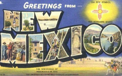 Salutări de la New Mexico Card poștal