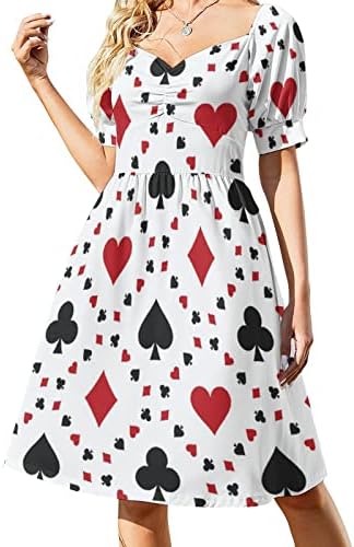 Carduri de Poker femei vara Flowy fusta scurta rochie Casual Print Swing Rochii