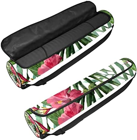 RATGDN Yoga Mat Bag, flori tropicale frunze de palmier exercițiu Yoga mat Carrier Full-Zip Yoga Mat Carry Bag cu curea reglabilă