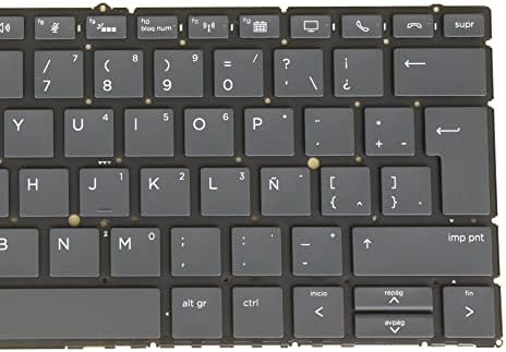 Tastatură spaniolă latină pentru HP EliteBook X360 830 G5, X360 830 G6 L40527-161 L56442-161, retroiluminant negru fără cadru