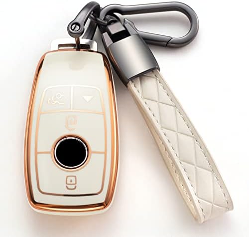 Compatibil cu coperta FOB cu cheie Mercedes Benz cu Keychain, Soft TPU 360 Grad Protection Chey Carcasă pentru 2019-2021 A-Class