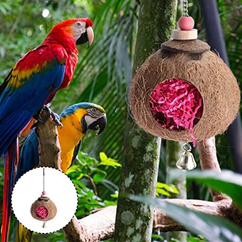 Jucării de papagal ipetboom coajă de păsări din fibră naturală coajă de păsări Casă de reproducere păsări ascunde jucării cu
