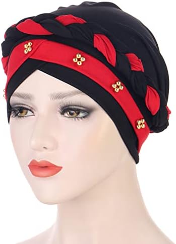 Femei Wrap Turban Headwrap etnice Elastice păr acoperă Culoare solidă Turban Chemo Beanie pentru femei Cancer Pălării