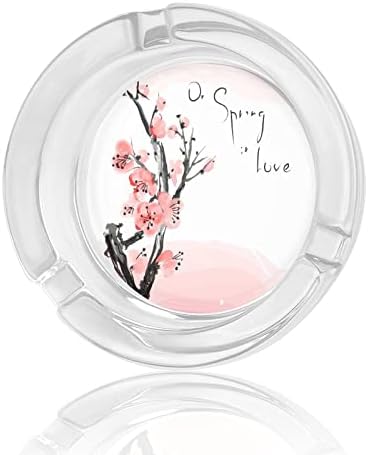 Japane japonez de cireș Blossom Glass Skrays Round Ash Tava Drăguț Pretty Ash Holder Carcasă pentru decorarea punții de la