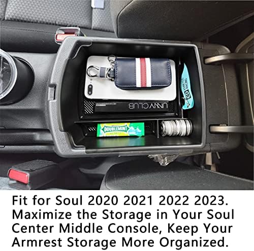 Edbetos Center Console Organizator Tavă compatibilă cu Kia Soul 2020 2021 2022 2023 Accesorii EV S LX GT-LINE EX TURBO, COMPARĂ