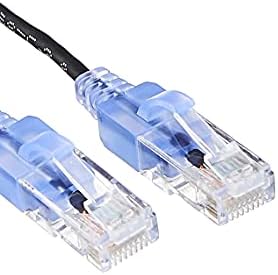 Cablu monoprice CAT6A Ethernet Network Patch - 20 de picioare - negru | 5 -pachet, 10g - seria Slimrun