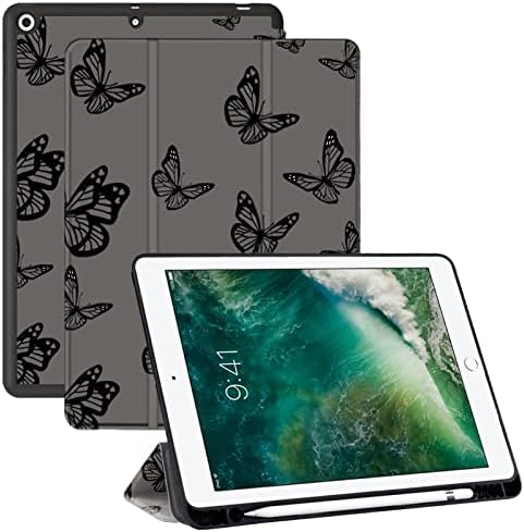 Deokke compatibil cu iPad 9 /8 /7th Generation Carcasă iPad de 10,2 inci cu suport pentru creion și carcasă moale din spate