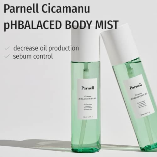 Set Parnell Cicamanu Body Wash și Body Mist pentru toate tipurile de piele, combaterea acneei, îngrijirea pielii coreene, fără
