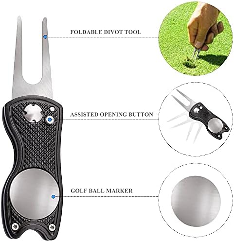 Viu microfibră Waffle model Tri-fold Golf prosop / Golf Club perie / Golf Divot instrument / set de prosoape de Golf negru
