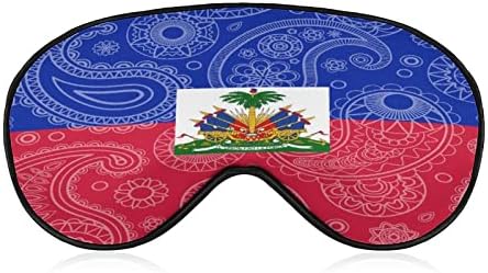Haiti Paisley Flag Flag Masca Blackfold Sleeping Night Night Shade Cover Ochi Curăță reglabilă cu o grafică amuzantă pentru