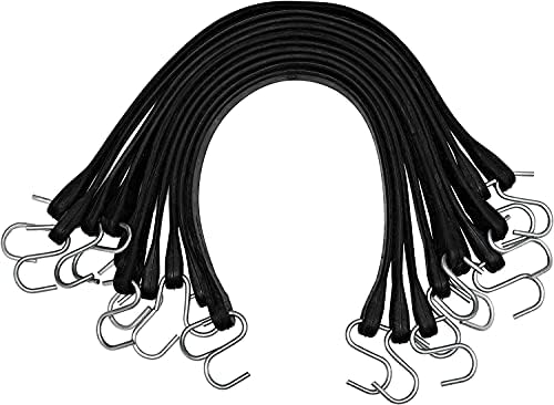 Cabluri de bungee asortate EPDM cu cârlige, 9pk - set de cabluri de cauciuc grele, curele de tarp, ticăloșii bungee