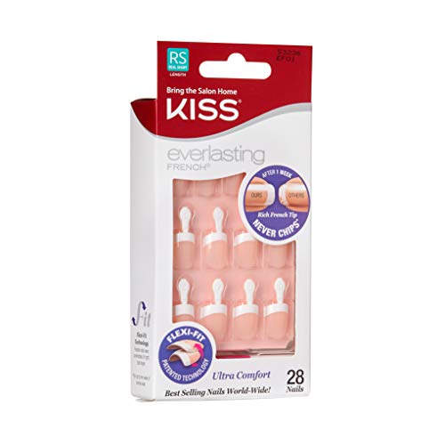Kiss veșnică franceză unghii Kit Real scurt 28 cuie EF01