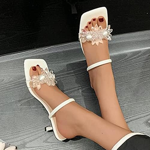 Waserce Glitter Sandal Fashion Fashion Women’s Breathable Pantofi din dantelă Up Sandale cu tocuri înalte