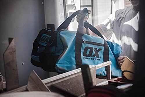 OX Tools Pro Series Pro Series cu o gară largă de 24 de inci Geantă cu roți încorporate cu roți încorporate | Curea de umăr și fermoar greu
