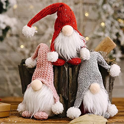 3 pachet Gnomi de Crăciun Decorații de vacanță, paiete bling Suedeze Tomte Scandav Santa Ornamente, decorare de Crăciun Ornamente
