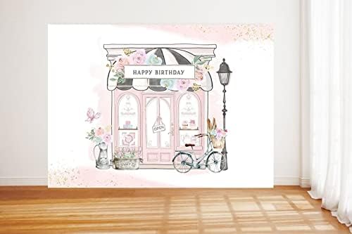 Roz Paris Petrecere de aniversare fundal Franceză Roz parizian Cafe ceai 1 Bday Petrecere fundal Oh La La Pink Paris Patisserie