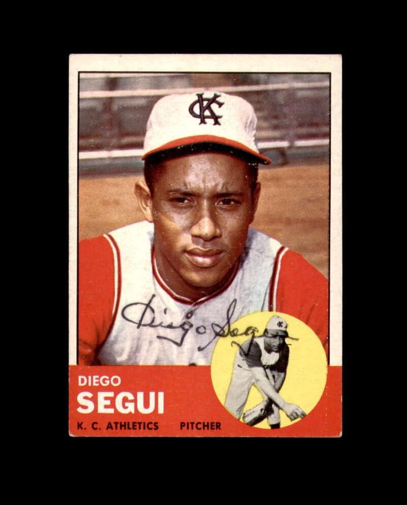 Diego Segui semnat manual 1963 Topps Kansas City Athletics Autographated
