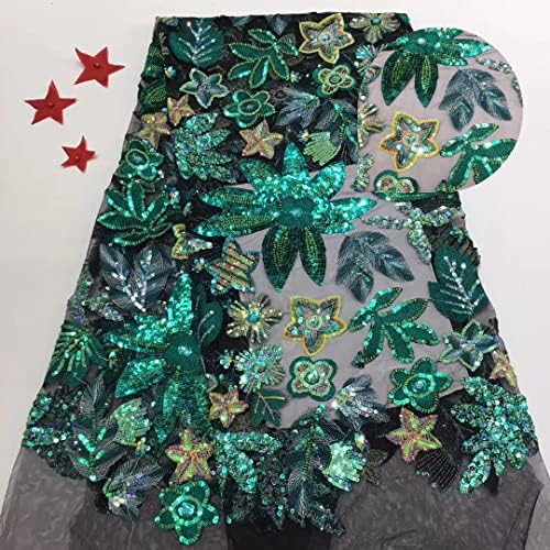 Mahabric Franceză Nigeria Sequence Lace Fabric African tul Mesh lace Fabric pentru petrecere rochie de mireasa T3567 lace Fabric