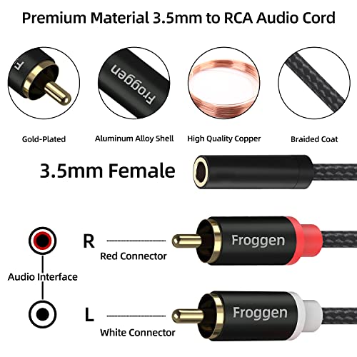3.5 mm mamă la 2 RCA tată Stereo cablu,3.5 mm la RCA Bi-Directional aux auxiliar y cablu Placat Cu Aur adaptor compatibil pentru