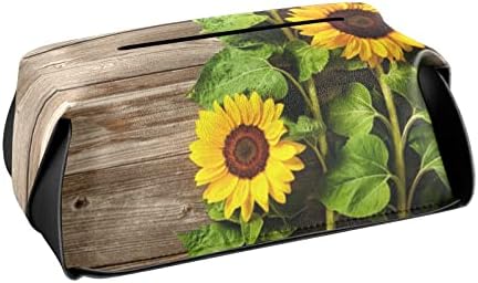 Floarea soarelui de toamnă toamna acoperiș cu cutie de țesut din lemn Acoperire dreptunghiulară din piele de țesut suport cu