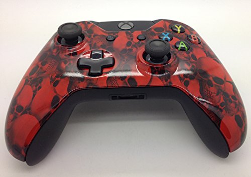 E -Mods Gaming Xbox One original Hydro Diped Big Red Craniu Red Control LOCH MOD - FRONT Shell