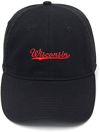 Cijia -Cijia Baseball Baseball Caps Wisconsin - Wi brodat tată pălărie de bumbac spălat