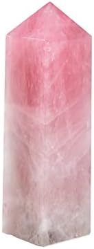 AMOYSTONE Rose Quartz Mare turn de cristal pilon 4 fațete a subliniat bagheta vindecare Reiki, Chakra, acasă D 3scor textură