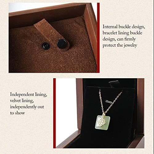 Yalych din lemn solid cu cutie de bijuterii portabile cutii de bijuterii cadou set colier brățară cercei bijuterii afișaj cutii