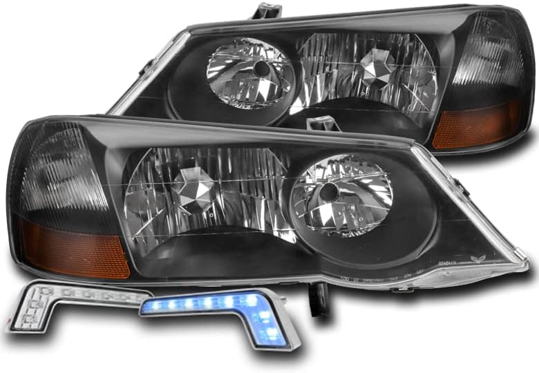 Zmautoparts înlocuire Negru faruri faruri cu 6.25 albastru LED DRL lumini pentru 2002-2003 Acura TL