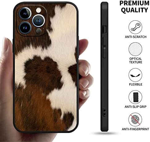 Conceput pentru Husa iPhone 11 Pro Max,Husa de telefon TPU cu imprimare Occidentală drăguță din piele de vacă pentru fete femei,