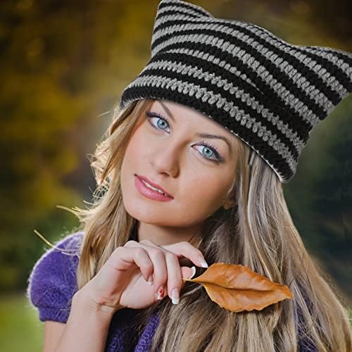 Pălării de croșetat pentru femei y2k-accesorii vintage beanies pisica beanie fox hat grunge accesorii tricot pălărie de iarnă