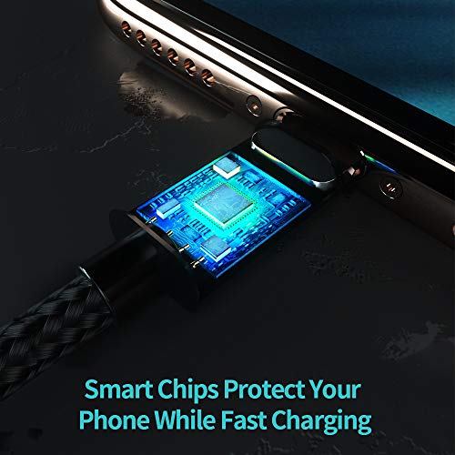 Cablu Romoss Multi Charger 2-in-1 iPhone și Android USB C Cablu de încărcare, Cablu de încărcare de tip C nylon de 5ft compatibil