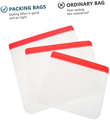 SOLUSTRE 3pcs sac de conservare a alimentelor pungi de ambalare clare Container clar saci de etanșare Vaccume frigider sac