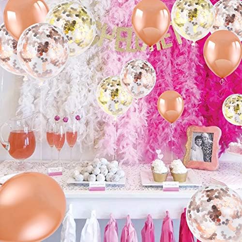 Konsait 52pcs 12 inch roz baloane de aur baloane confetti baloane latex baloane pentru baloane pentru petreceri aprovizionare