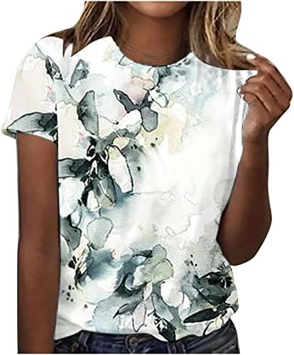 2023 Fashion Tricouri grafice pentru femei Crewneck cu mânecă scurtă cu mânecă scurtă, tipuri de tipărire florală