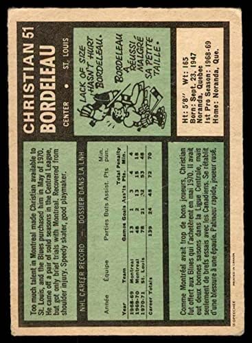 1971 O-Pee-Chee 51 Chris Bordeleau Chicago Blackhawks VG Blackhawks