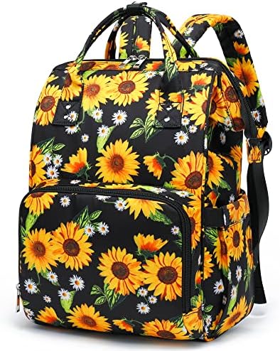 Xunteny floarea-soarelui femei laptop Rucsac, Colegiul scoala rucsac Bookbag 15.6 Inch calculator Rucsaci pentru munca Business