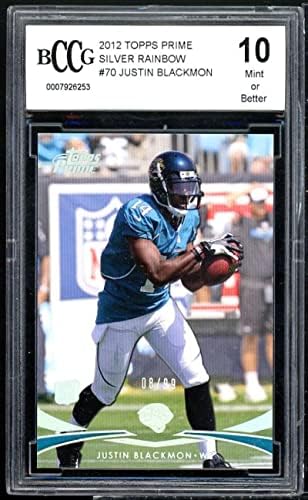 Justin Blackmon Rookie Card 2012 Topps Prime Silver Rainbow 70 BGS BCCG 10