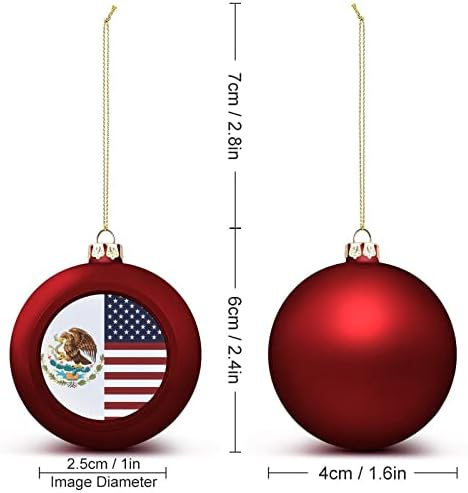 American și mexican cu pavilion ornamente de minge de Crăciun Shatterproof pentru copaci de Crăciun decorațiuni agățate drăguț