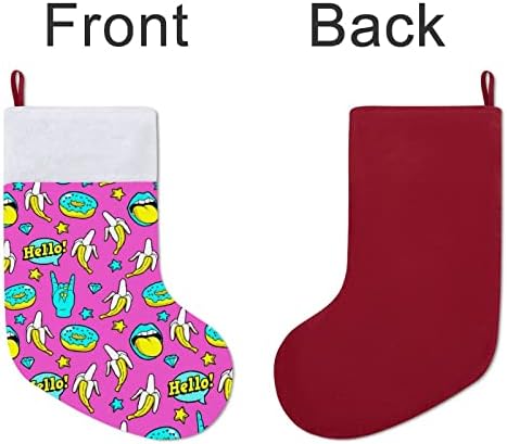 Neon culori banane gogoși ciorapi de Crăciun șosete de șosete geantă cadou pentru vacanță de familie șemineu arbore pentru