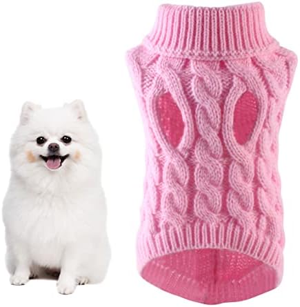 Pulover pentru animale de companie Yirtree, rezistent la vânt, care atinge un pic de câini tricotat pentru cățeluș