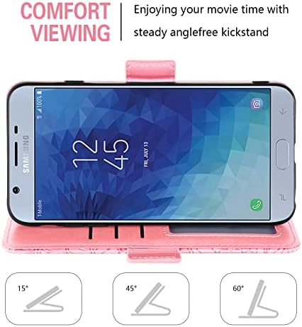 Compatibil cu Samsung Galaxy J7 Star J 7 Crown 7J Rafine 2018 J7V v 2nd Gen Carcasă portofel temperat Screen Protector Protector