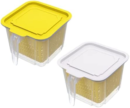 Containere pentru frigider scurgeți cutia proaspătă Strat dublu: poate fi îmbinată și drenată cutie de păstrare proaspătă convenabil