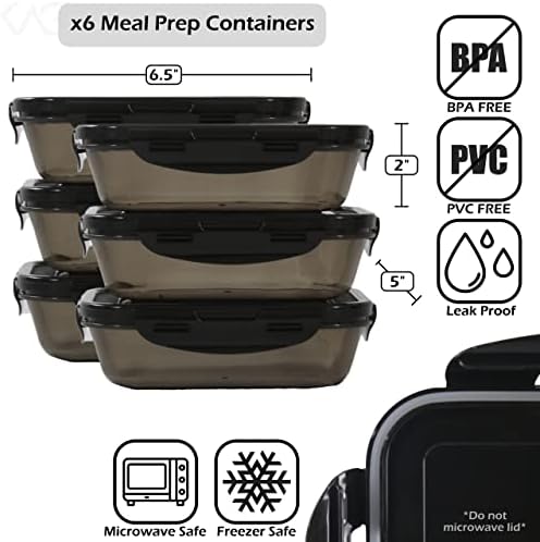 Containere Sure Seal Meal Prep 20 oz, fără BPA, etanșe, Containere de depozitare a alimentelor Cele mai bune pentru pregătirea mesei și controlul porțiilor, reutilizabile, stivuibile ,cu microunde,