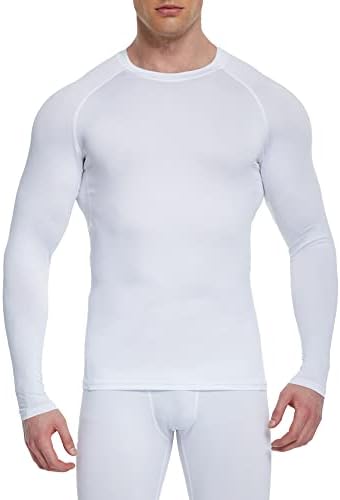 4 Pack compresie Tricouri pentru barbati maneca lunga Athletic erupții cutanate Garda baza strat Tricou Gear T Shirt pentru