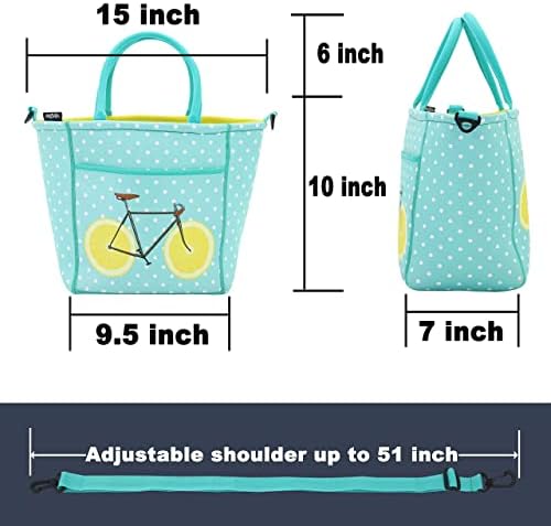 Artovida Artists Collective Tica Collection Tote Bag / geantă de prânz din neopren Extra mare Premium cu curea de umăr și buzunare-Design