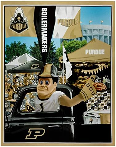 NCAA Purdue Boilermakers panou digital din bumbac hayon 36 x 44, țesătură