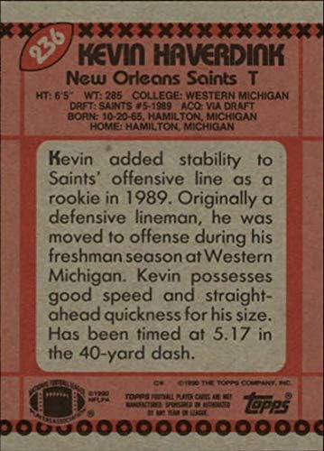 1990 Topps 236 Kevin Haverdink Saints NFL Card de fotbal NM-MT